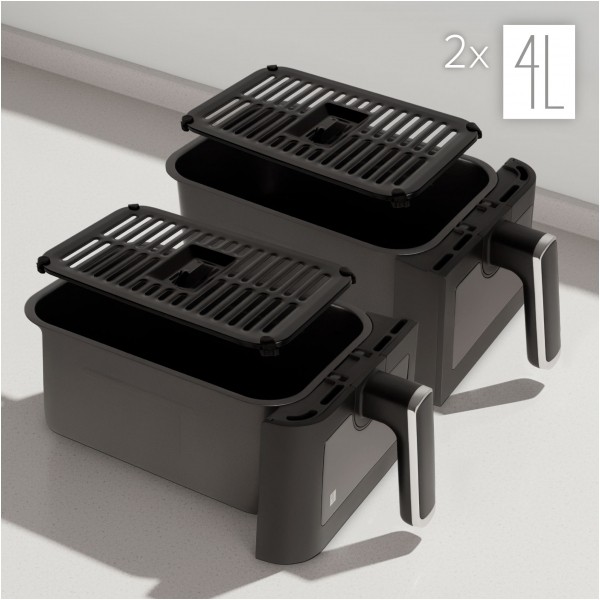 Frytkownica beztłuszczowa TEESA AIR FRYER DUAL POT XXL 8L 2700W