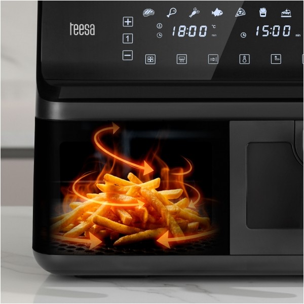 Frytkownica beztłuszczowa TEESA AIR FRYER DUAL POT XXL 8L 2700W
