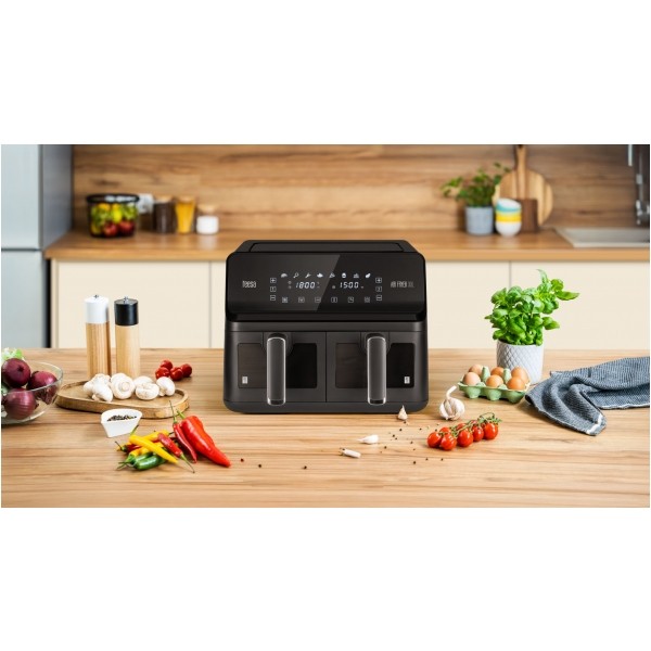 Frytkownica beztłuszczowa TEESA AIR FRYER DUAL POT XXL 8L 2700W