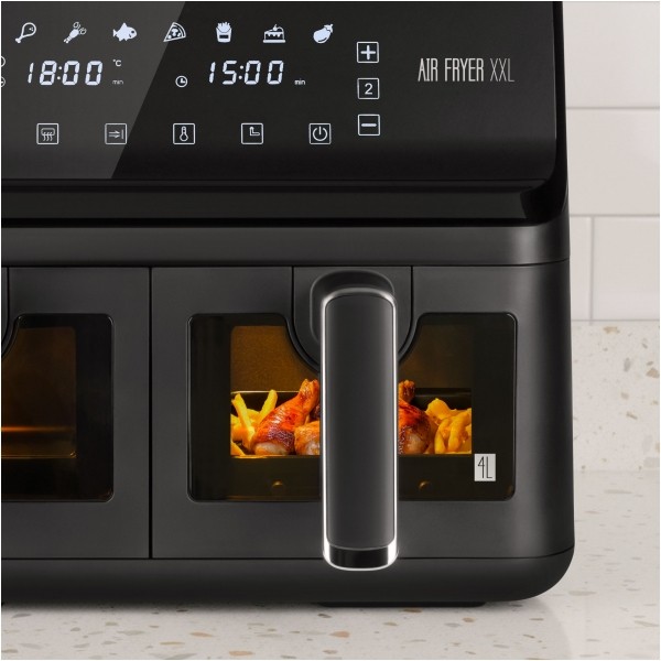 Frytkownica beztłuszczowa TEESA AIR FRYER DUAL POT XXL 8L 2700W