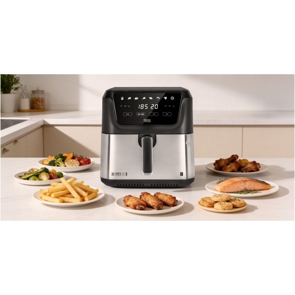 Frytkownica beztłuszczowa TEESA DIGITAL AIR FRYER XXL , 8L , 1700W, duża miska , programy , podtrzymywanie ciepła