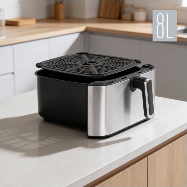 Frytkownica beztłuszczowa TEESA DIGITAL AIR FRYER XXL , 8L , 1700W, duża miska , programy , podtrzymywanie ciepła