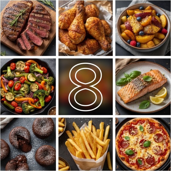 Frytkownica beztłuszczowa TEESA DIGITAL AIR FRYER XXL , 8L , 1700W, duża miska , programy , podtrzymywanie ciepła