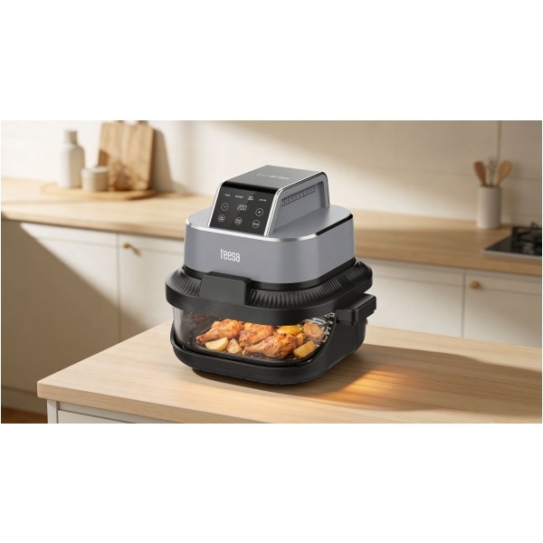 Frytkownica beztłuszczowa TEESA GLASS AIR FRYER 4L, 1,5 L, 1500W