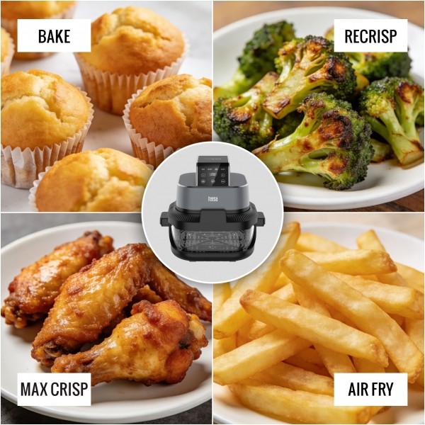 Frytkownica beztłuszczowa TEESA GLASS AIR FRYER 4L, 1,5 L, 1500W