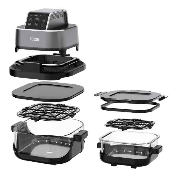 Frytkownica beztłuszczowa TEESA GLASS AIR FRYER 4L, 1,5 L, 1500W