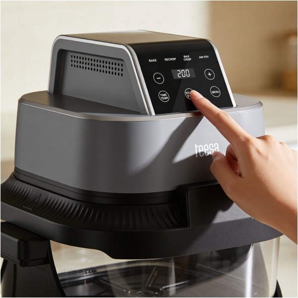 Frytkownica beztłuszczowa TEESA GLASS AIR FRYER 4L, 1,5 L, 1500W