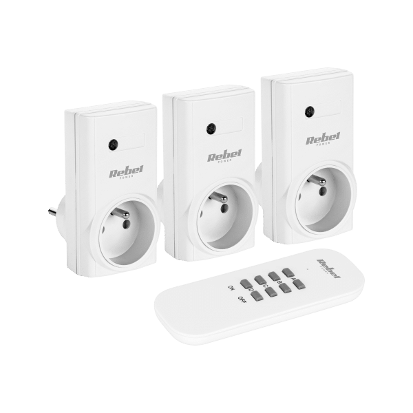 Gniazdo sieciowe Rebel sterowane pilotem (1+3)