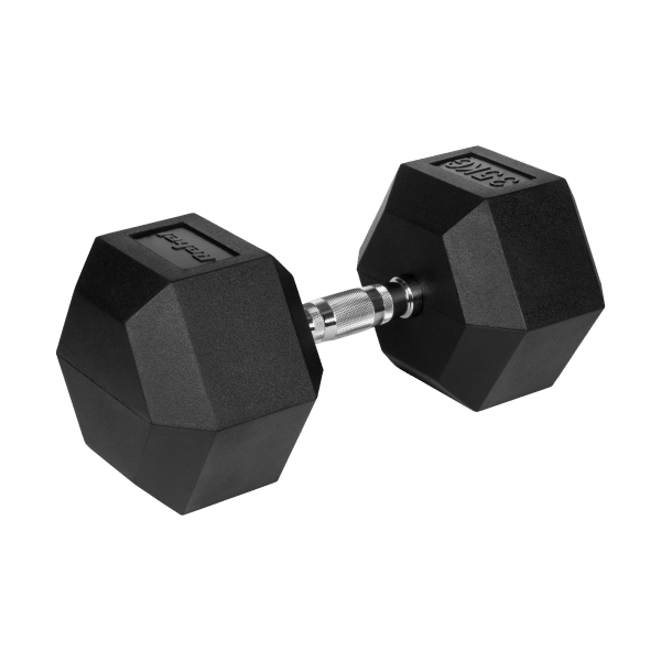 Hantel żeliwny gumowany HEX 35 kg REBEL ACTIVE