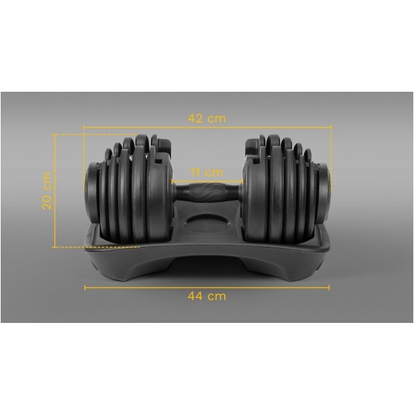 Hantel żeliwny regulowany automat 24 kg REBEL ACTIVE