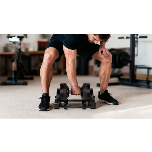 Hantel żeliwny regulowany automat 24 kg, skok co 1kg, REBEL ACTIVE