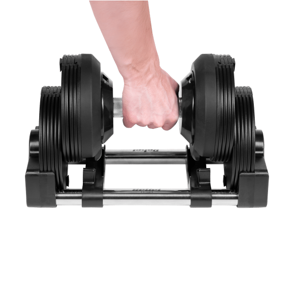 Hantel żeliwny regulowany automat 24 kg, skok co 1kg, REBEL ACTIVE