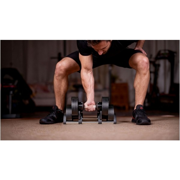 Hantel żeliwny regulowany automat 24 kg, skok co 2kg, REBEL ACTIVE