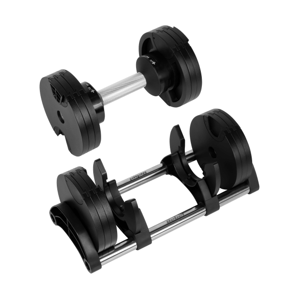 Hantel żeliwny regulowany automat 24 kg, skok co 2kg, REBEL ACTIVE