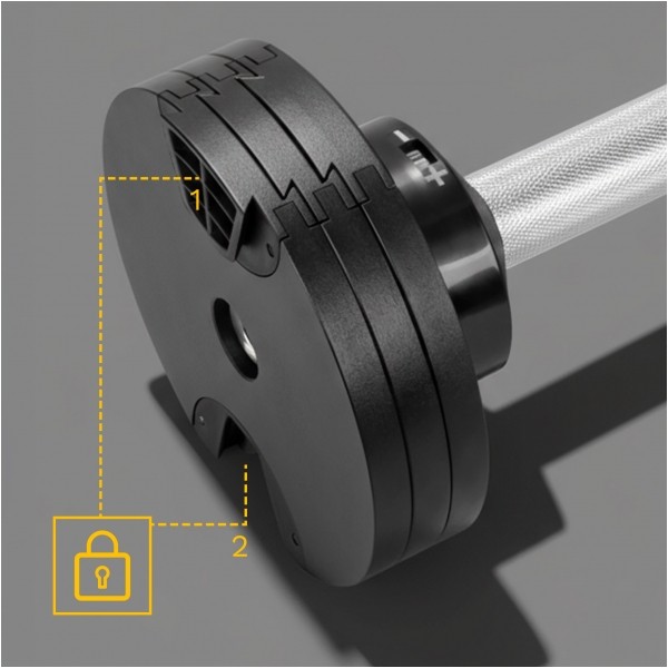 Hantel żeliwny regulowany automat 24 kg, skok co 2kg, REBEL ACTIVE