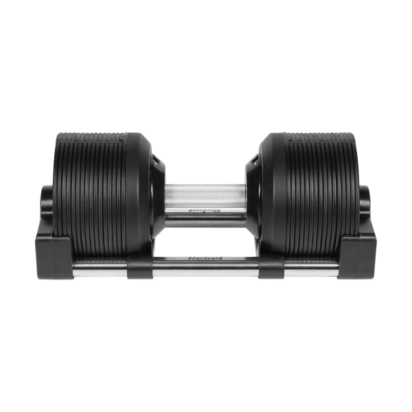 Hantel żeliwny regulowany automat 36 kg, skok co 1kg, REBEL ACTIVE