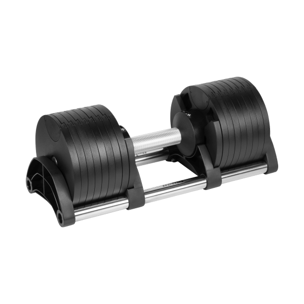 Hantel żeliwny regulowany automat 36 kg, skok co 2kg, REBEL ACTIVE