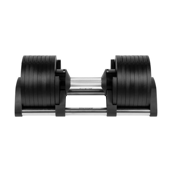 Hantel żeliwny regulowany automat 36 kg, skok co 2kg, REBEL ACTIVE