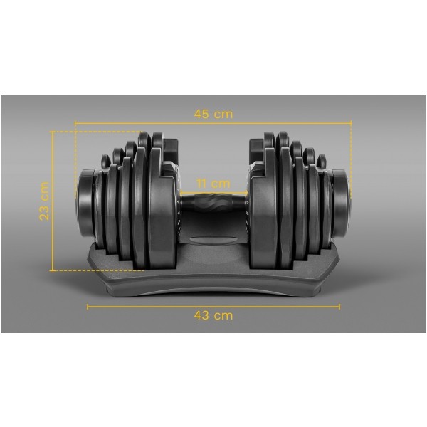 Hantel żeliwny regulowany automat 40 kg REBEL ACTIVE