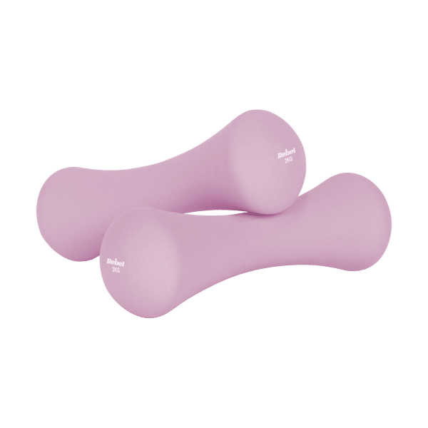 Hantelki żeliwne neoprenowe 2x2kg, REBEL ACTIVE