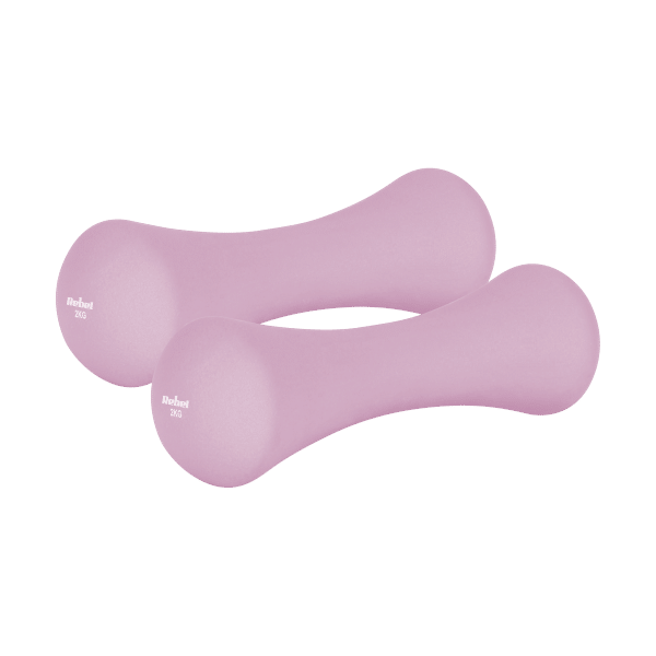 Hantelki żeliwne neoprenowe 2x2kg, REBEL ACTIVE
