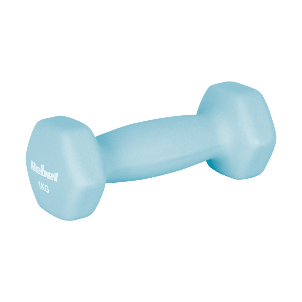 Hantelki żeliwne neoprenowe HEX 2x1kg, REBEL ACTIVE