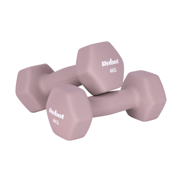 Hantelki żeliwne neoprenowe HEX zestaw 30kg (2x1kg+2x2kg+2x3kg+2x4kg+2x5kg), REBEL ACTIVE