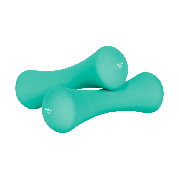 Hantelki żeliwne neoprenowe zestaw 21kg (2x0.5kg+2x1kg+2x2kg+2x3kg+2x4kg), REBEL ACTIVE