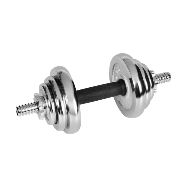 Hantle żeliwne chromowane regulowane w walizce z gryfem, zestaw 20kg REBEL ACTIVE