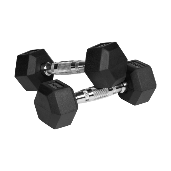 Hantle żeliwne gumowane HEX 2x2.5 kg REBEL ACTIVE