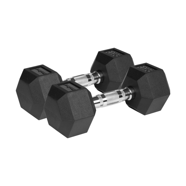 Hantle żeliwne gumowane HEX 2x9 kg REBEL ACTIVE