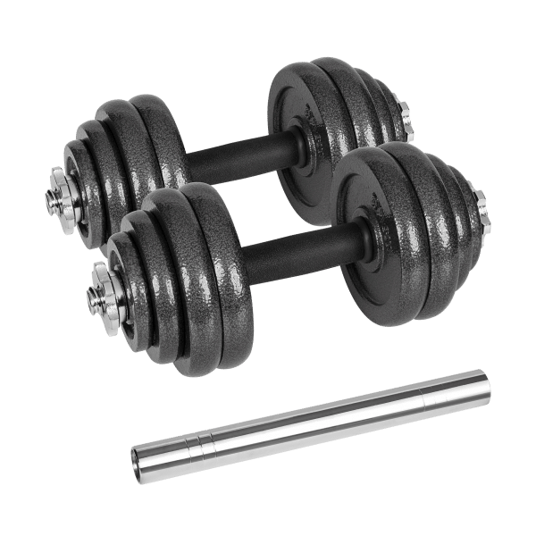 Hantle żeliwne regulowane w walizce z gryfem, zestaw 30kg REBEL ACTIVE