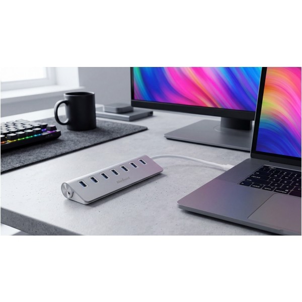 HUB (rozdzielacz) USB 3.0 7 portowy Rebel