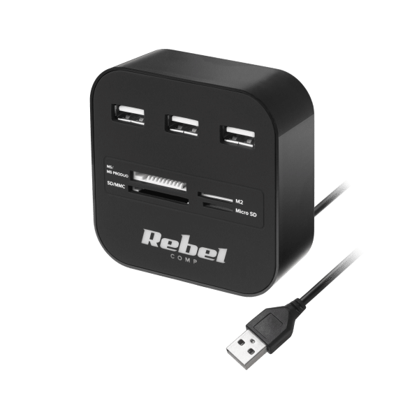 HUB USB 2.0 3 portowy z czytnikiem kart pamięci