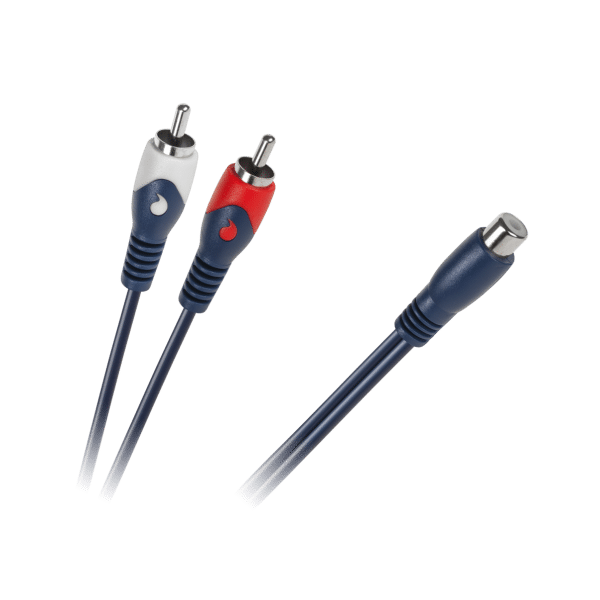 Kabel 1 x RCA gniazdo - 2 wtyki RCA 0.2m