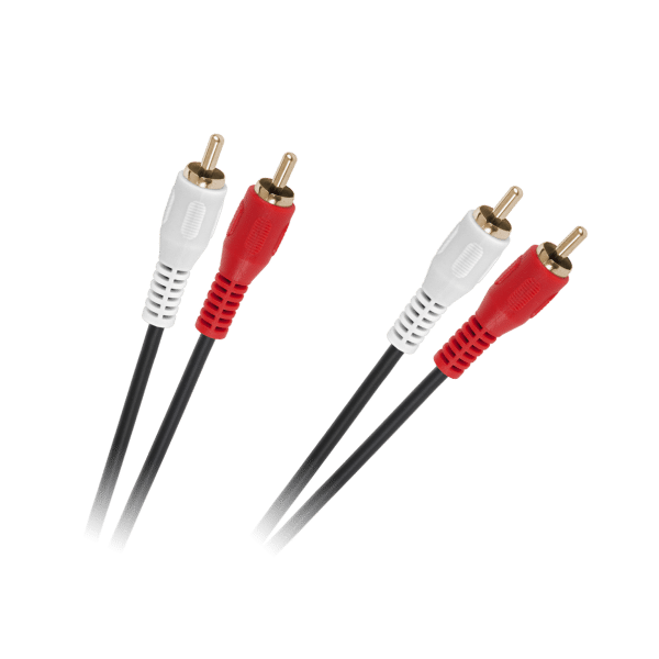 Kabel 2 x RCA - 2 x RCA 1,5m czarny 4mm