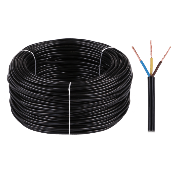 Kabel elektryczny OMY 3x0,75 300/300V czarny