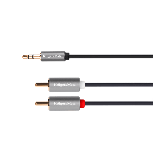 Kabel jack 3.5 wtyk stereo - 2RCA 1.8m Kruger&Matz Basic