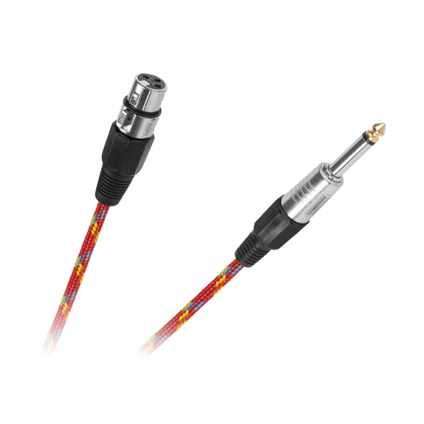 Kabel mikrofonowy gniazdo CANON-wtyk JACK 6.3mm 3m