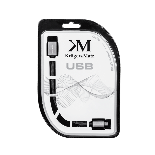 Kabel USB - micro USB gniazdo-wtyk 0,2 m Kruger&Matz