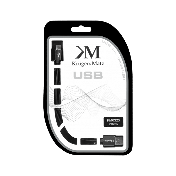 Kabel USB - micro USB wtyk-wtyk 0.2m Kruger&Matz