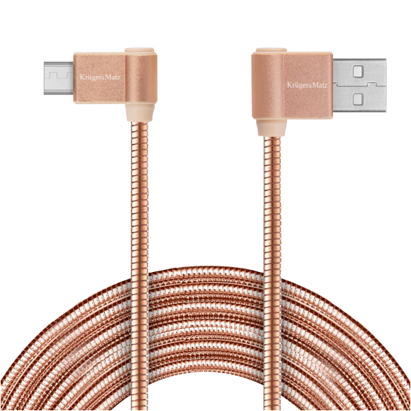 Kabel USB - wtyk kątowy typu C 1m 3A Kruger&Matz