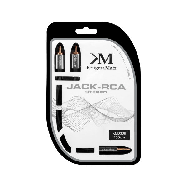 Kabel wtyk jack 3.5 - 2RCA stereo 1.0m Kruger&Matz