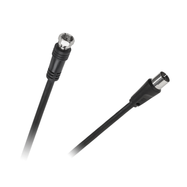 Kabel wtyk TV - wtyk F 1,8m czarny