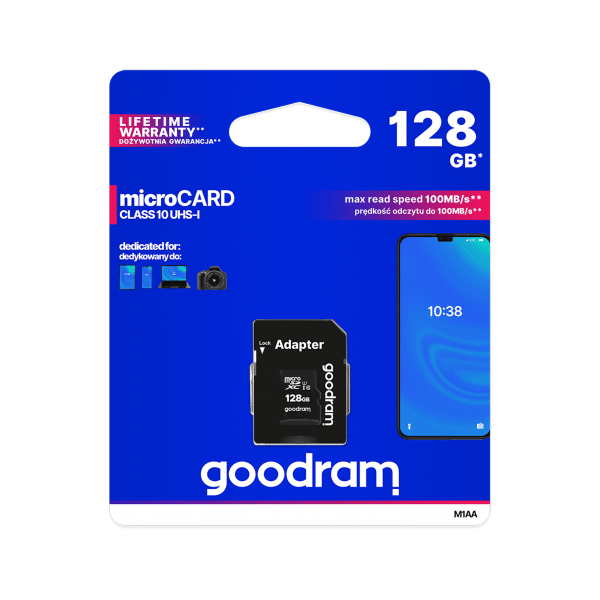 Karta pamięci microSD 128GB UHS-I Goodram z adapterem