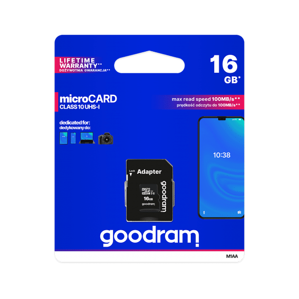 Karta pamięci microSD 16GB UHS-I Goodram z adapterem