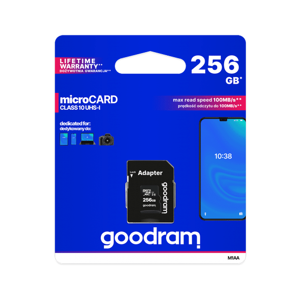 Karta pamięci microSD 256GB UHS-I Goodram z adapterem