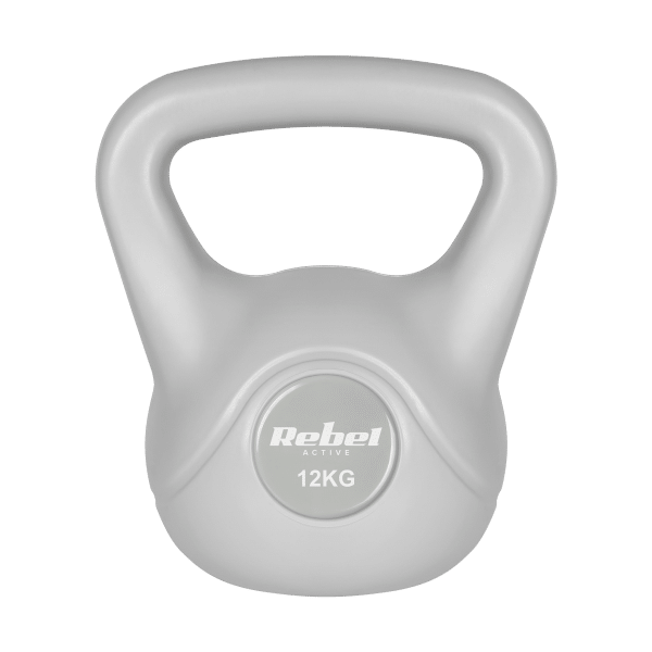 Kettlebell bitumiczny 12 kg szary REBEL ACTIVE