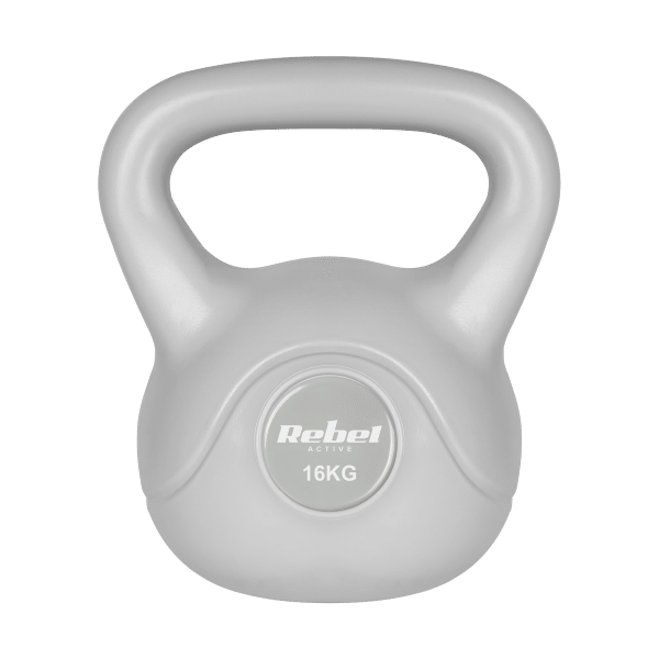 Kettlebell bitumiczny 16 kg szary REBEL ACTIVE