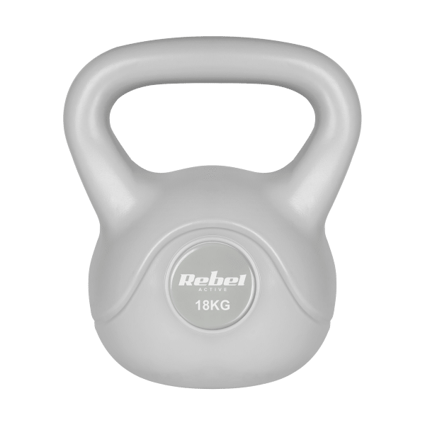 Kettlebell bitumiczny 18 kg szary REBEL ACTIVE